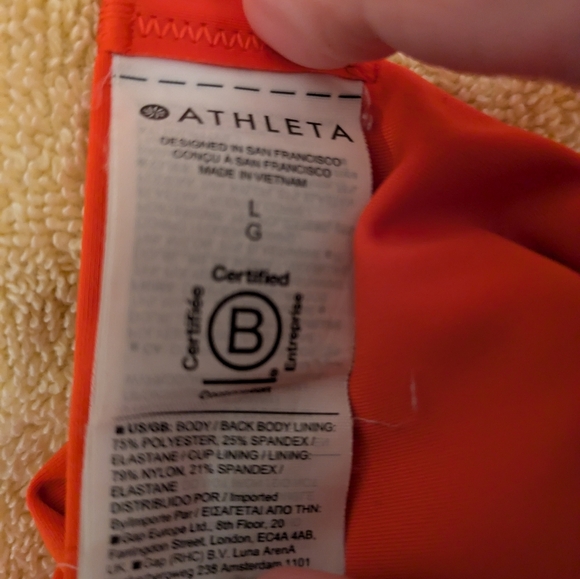 Athleta Maldives Bra Cup Bikini Top L Orange - Picture 8 of 8